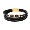 2026 Black Leather Woven Bracelet Men's Multi-layer Beaded Bracelet Men's Gift