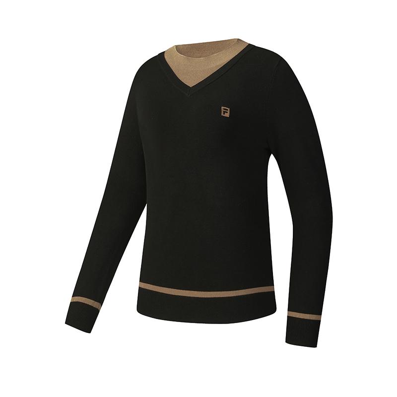 

Fila Модная простая личность повседневный спортивный пуловер с длинным рукавом вязаный свитер женский свитер глубокий черный A11W545412FBK S