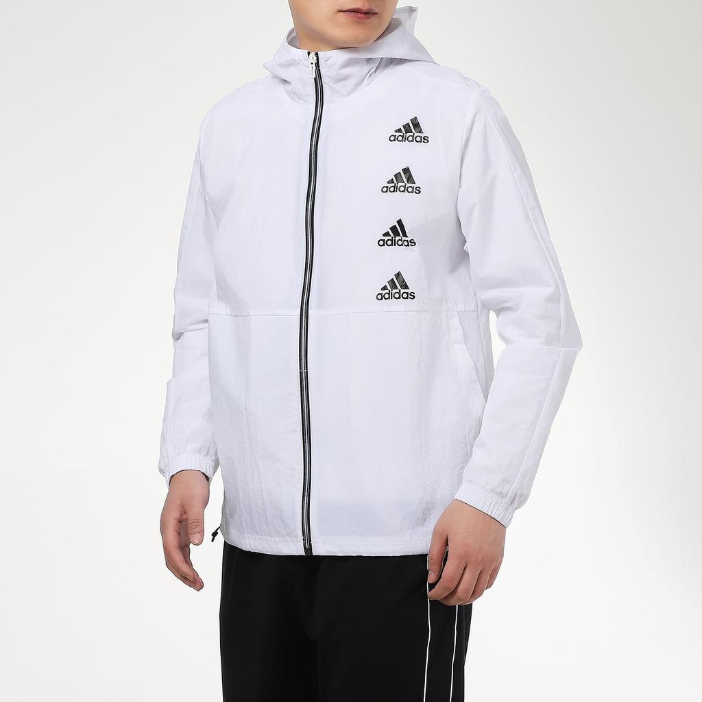 adidas Jackets Men's White Hooded Moderate Other GK9419