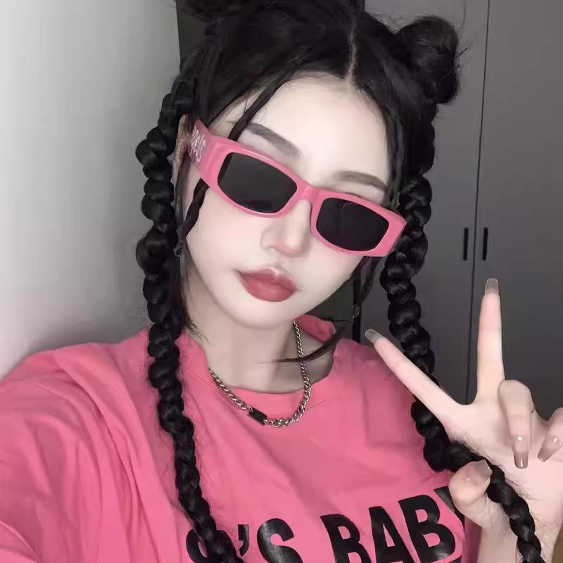 Солнцезащитные очки в маленькой оправе Tender Pink Alphabet Солнцезащитные очки Punk Tide Y2K Солнцезащитные очки