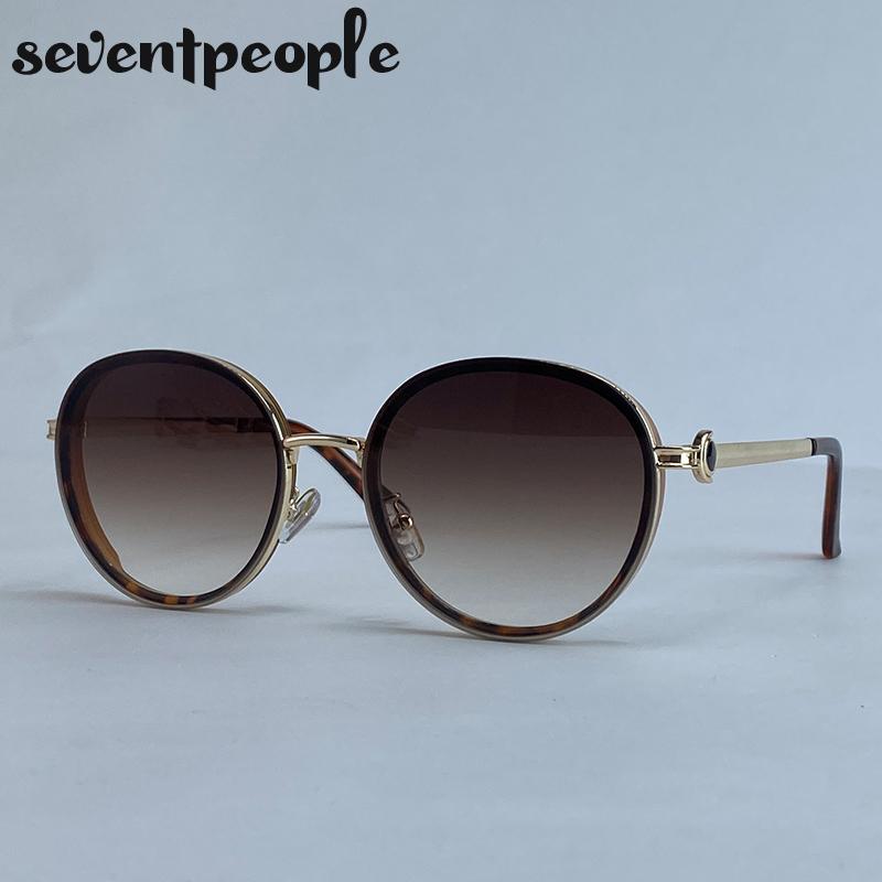 Oversized Round Sunglasses Women  Luxury Brand Classic Punk Driving Sun Glasses For Ladies Vintage Metal Frame Shades UV400