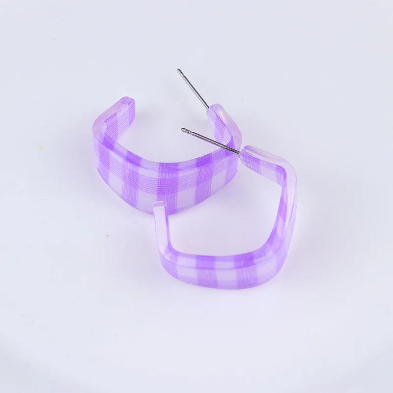 Trendige Acryl-Creolen mit Leopardenmuster für Damen und Mädchen im Retro-Stil: Elegante Ohrstecker in C-Form mit Twist-Design – Modeschmuck-Accessoires