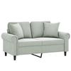 Vidaxl 2-Osobowa Sofa Z Poduszkami, Jasnoszara, 120 Cm, Aksamit