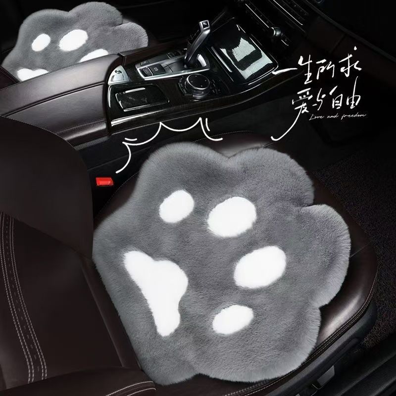 Cat Paw Plush Set Cover Cartoon Cushion Soft Warm Plush Mat Cute Short Plush Blanket For Girls In Winter For Cars