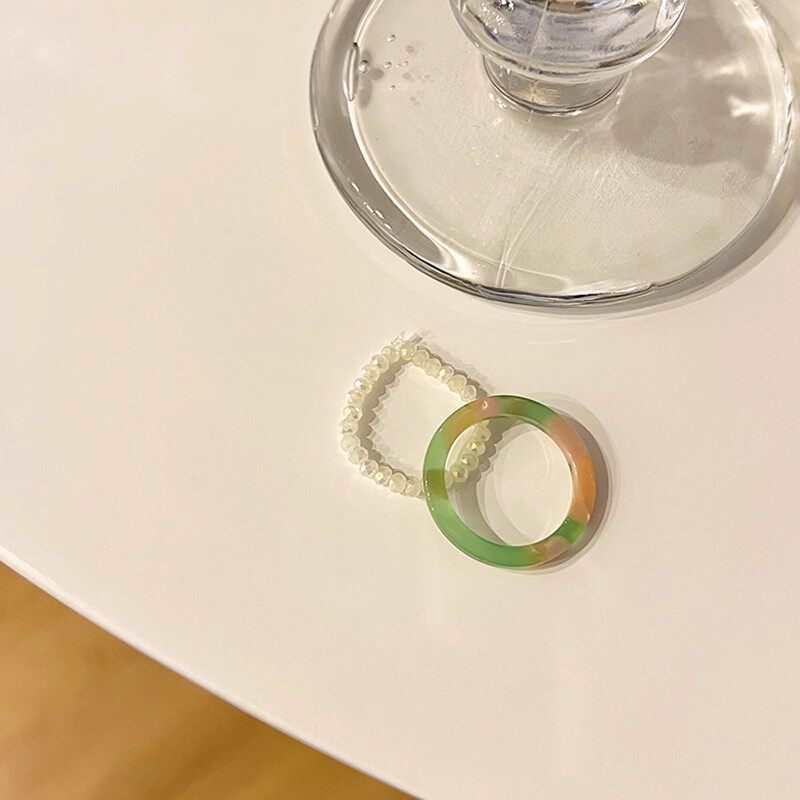 Dopamine Resin Niche Ring: Women s Fashionable Cold Style Pinky/Index Finger Ring