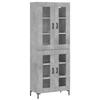 VidaXL Buffet haut Gris béton 69,5x34x180 cm Bois d'ingénierie 3198277