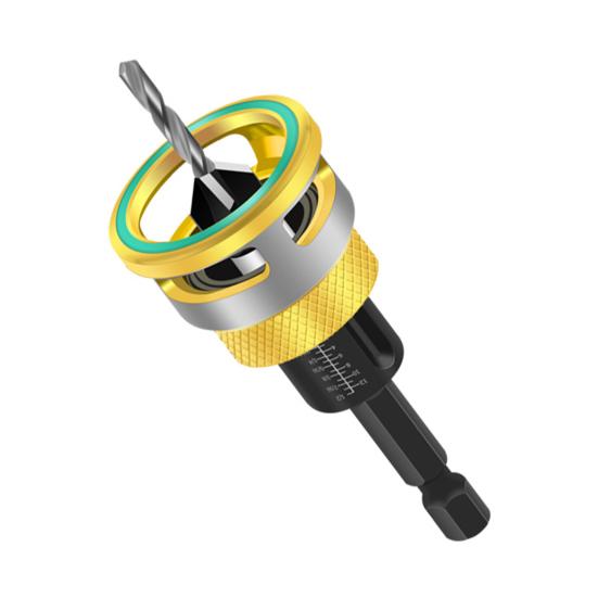 Countersink Drill Bit Set Adjustable Depth Stop Drill Bits Adjustable Hex Wrench Spiral Flute HSS M2 High Speed Steel 4-Edge Drill Bits