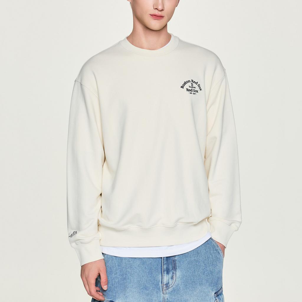 MLB Boston Red Sox Crewneck Basic Sweatshirt Unisex Sweatshirt Cream 3AMTB1754-43CRS