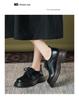 Women's 2024 Spring/Summer Retro Lace-Up Loafers - Thick Sole, Round Toe, Chunky Heel In British Style