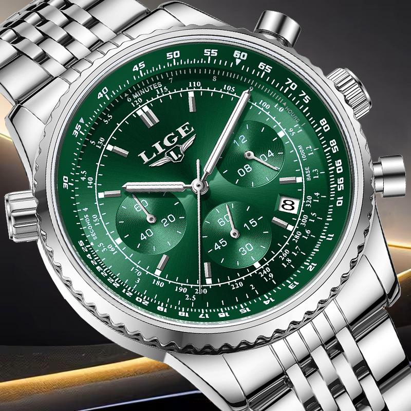 Fashion Green Watch Men Casual Military Sports Date Men's Quartz Watches Original Brand Luxury Waterproof Chronograph Male