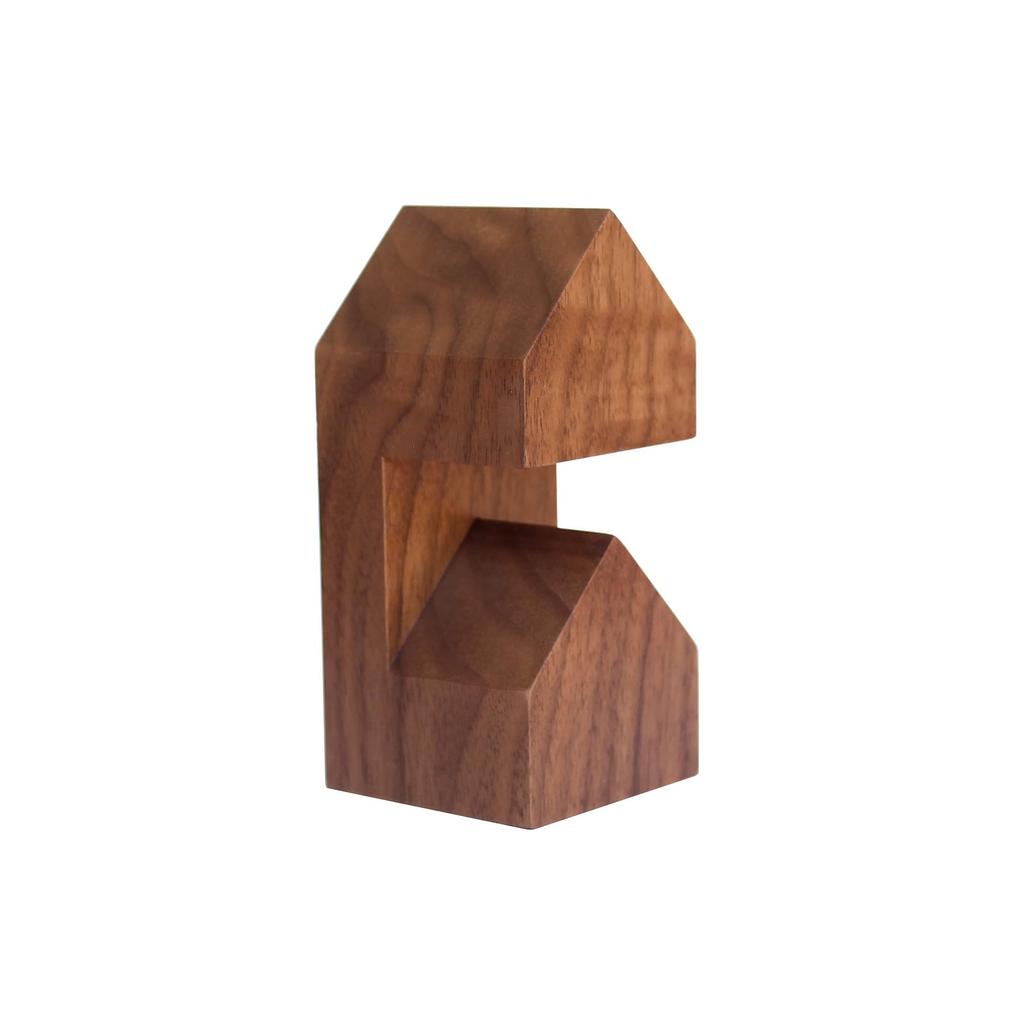 Hacoa Cute Triangular Roof Wooden Watch Stand House-Shaped (Walnut)