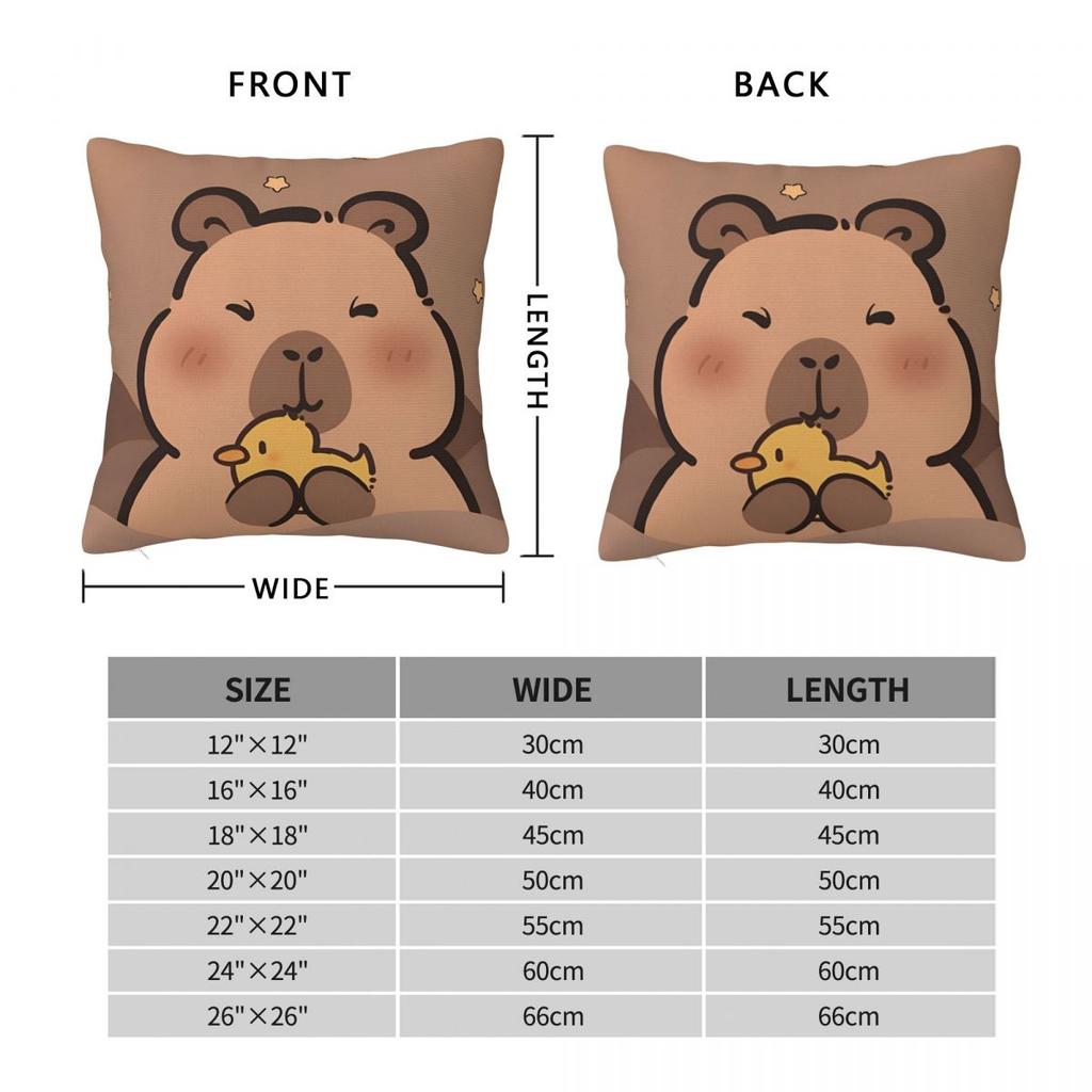 Cute Kapibara Capybara Pillow Case Cartoon Cushion Cover Polyester Custom Pillow Cover Pillowcases For Sofa Home Decoration