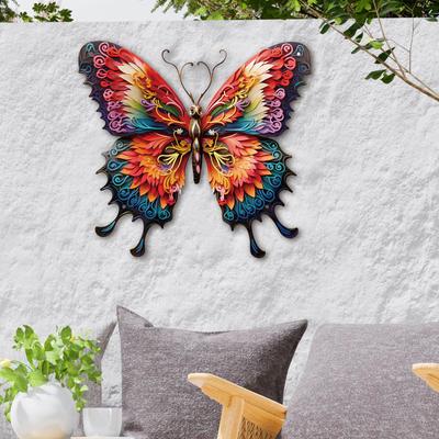 Metall Schmetterling Wandkunst Dekor Skulptur Außenzaun Dekoration