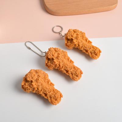 Imitation Essen Schlüsselanhänger Gebratene Chicken Nuggets Hähnchenschenkel Lebensmittel Anhänger Spielzeug Geschenk