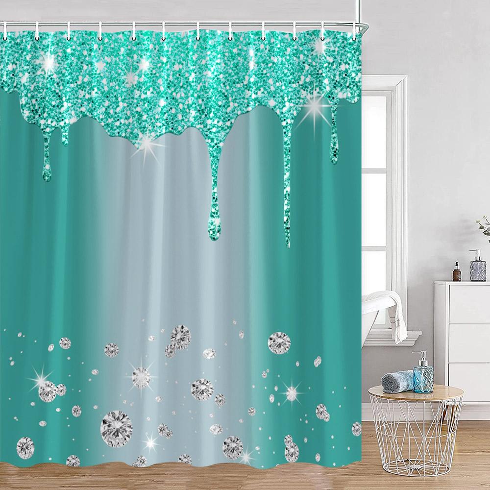 Glitter Shower Curtains Dripping Glitter (No Sequin) Shining Diamond Elegant Bathroom Decorations Polyester Fabric Bath Curtain