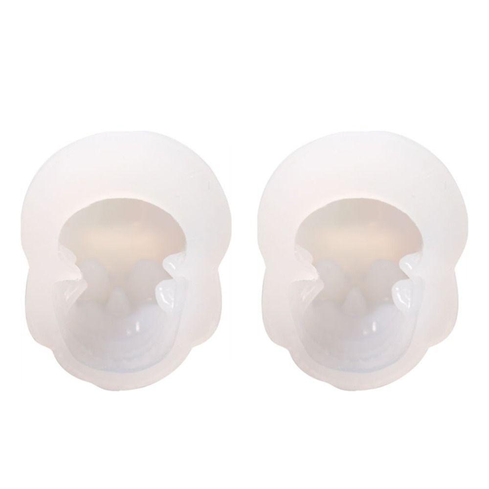 

2pcs Silicone Skull Mold Mini Skeleton Head Mold Bracelet Skull Mould Jewelry Making 2PCS