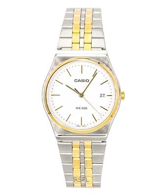 Orologio da Uomo Analogico Bicolore Acciaio Inossidabile Quadrante Bianco Quarzo MTP-B145SG-7AV
