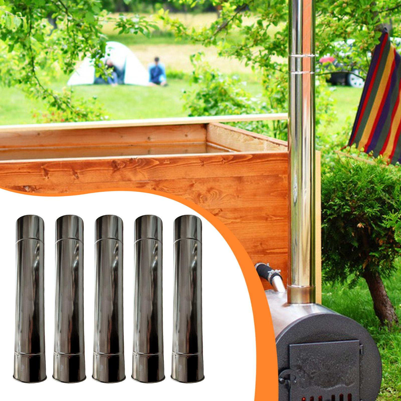 

5x Stovepipe Heat Resistant Exhaust Pipe for Indoor Firewood Burner Outdoor