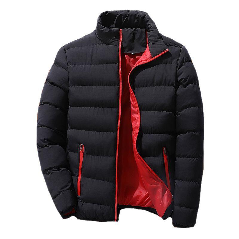 Autumn and Winter Thick Mens Sports Cotton Jacket Stand Collar Cardigan Outdoor Cotton Jacket Casual Jacket Warm Cotton Clothing