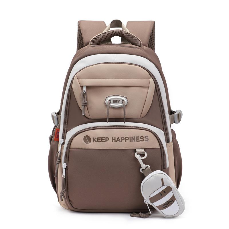 

Шкільний рюкзак для студентів великої місткості. Жіноча легка дорожня сумка. Чоловічий рюкзак для комп’ютера кавовий