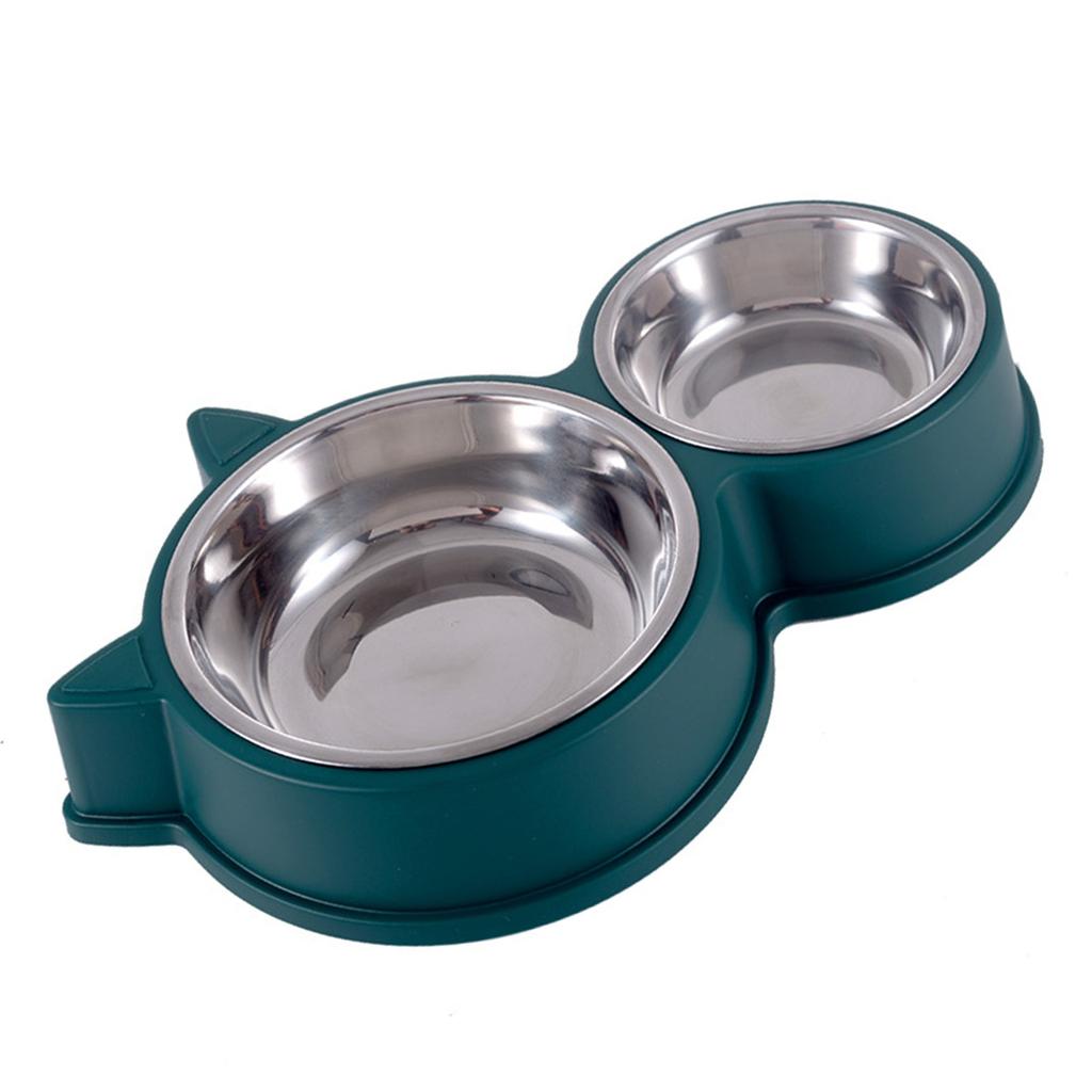 Double Dog Bowls Stainless Steel Pet Feeder Bowls Non Tipping Auto Watering Cat Water Food Bowls for Small Medium Pets