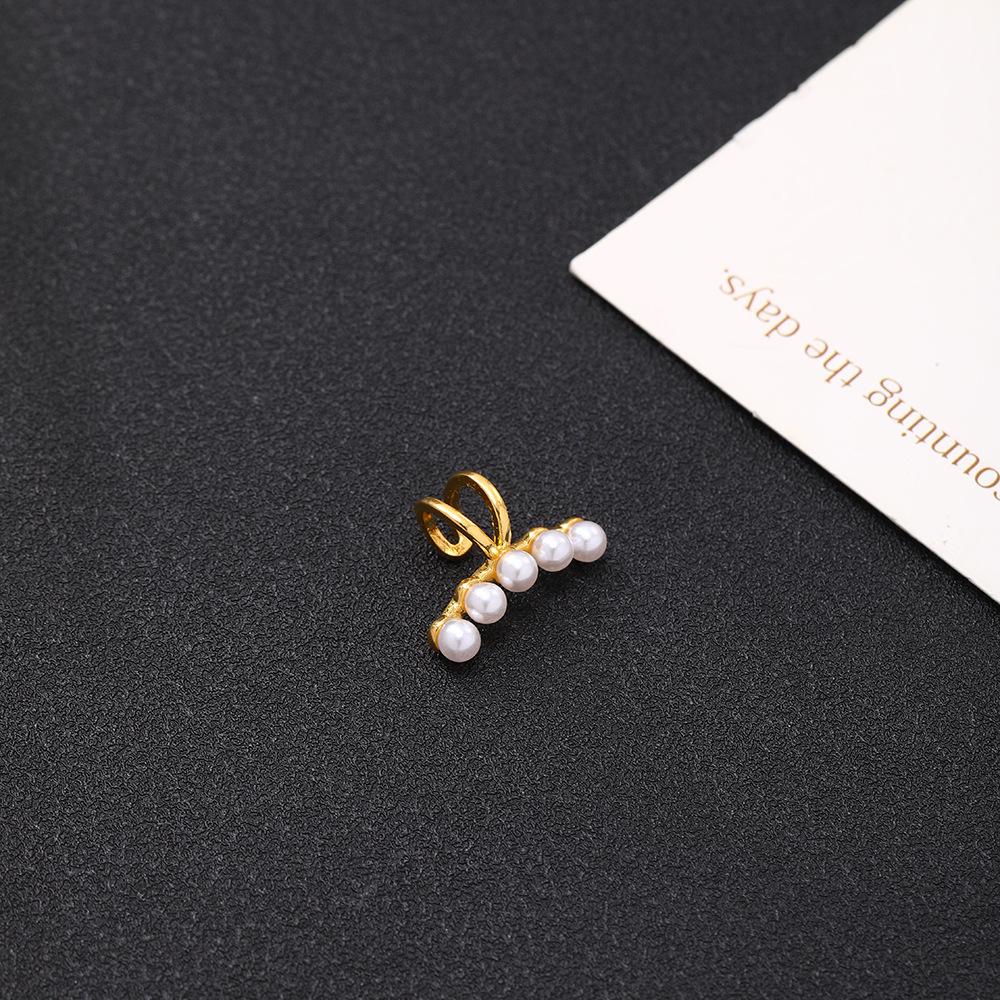 Elegant Summer Pearl Ear Cuff - Non-Piercing, High-End Fashion Earring for Women. золотой