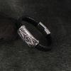 Fashion Titanium Steel Leather Rope Bracelet Men's, Stainless Steel Woven Bracelet Hand Fashion Daily Jewelry Gift Accessories