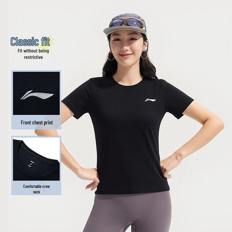 LI-NING Women's Professional Running Quick-Dry Short Sleeve T-shirt