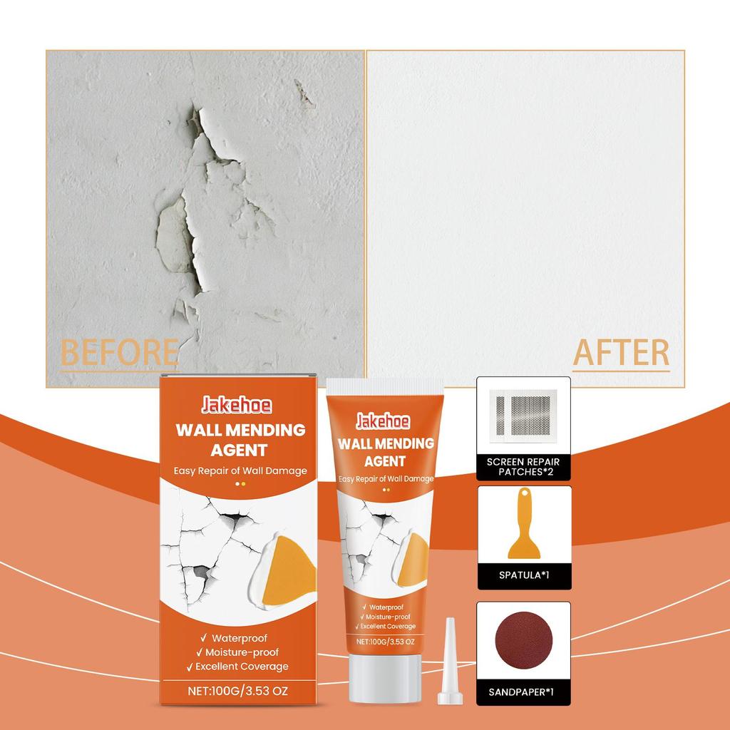 100g Zestaw do naprawy ścian Dziura w ścianie Odwarstwianie Łatka naprawcza Pęknięty Gwóźdź Oczy Łatka na ścianę