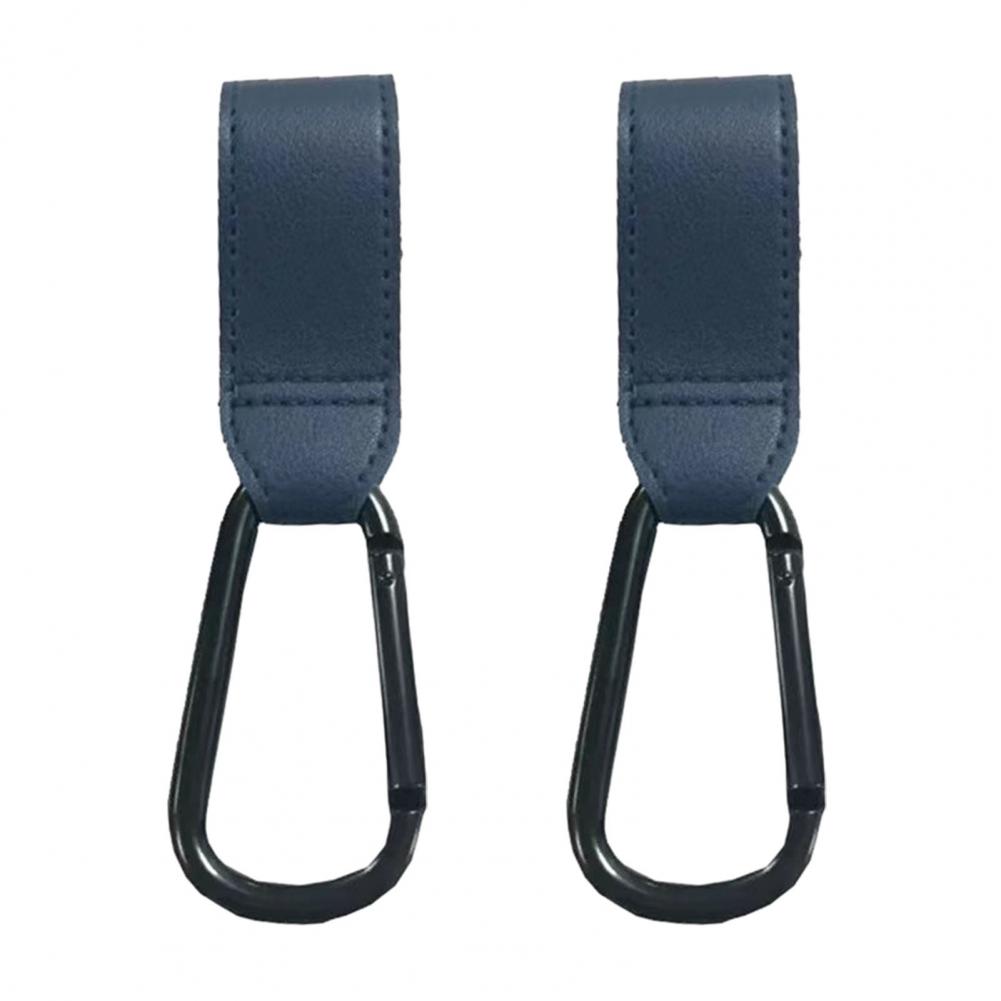 Fastener Tape Hook Durable Stroller Hook Baby Stroller Hook Set with Faux Leather Fastener Tape Diaper Bag Hanger for Prams