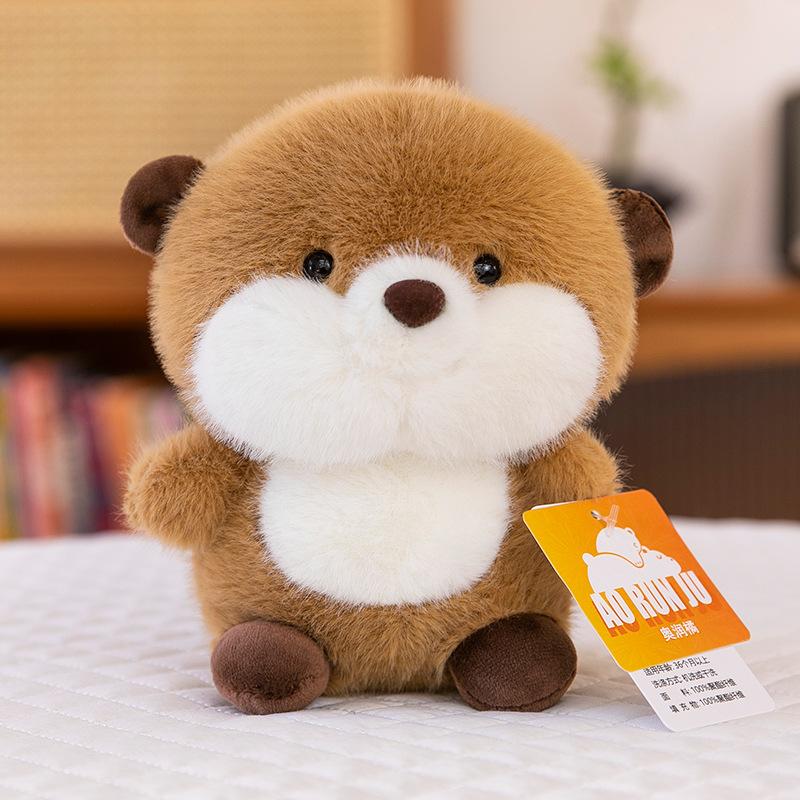 Mini table with doll fox table with puva doll Siamese cat plush toy office ornament doll