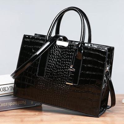 Luxury Handbags Alligator Designer PU Patent Leather Crossbody Bag For Women Tote Retro Ladies  Shoulder Bag