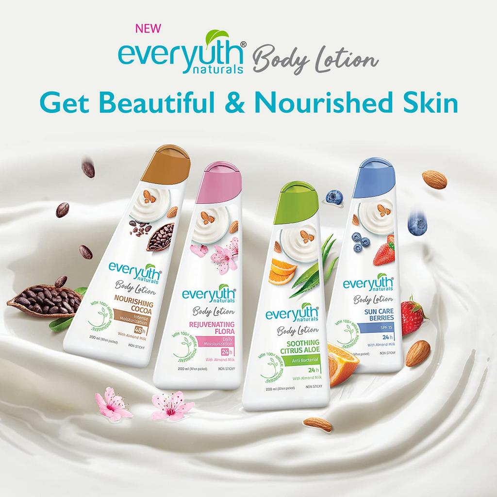 Everyuth Naturals Rejuvenating Flora Body Lotion 500ml For Soft Smooth Skin Deep Moisturization 24 Hour Hydration Daily Moisturizer For All Skin Types