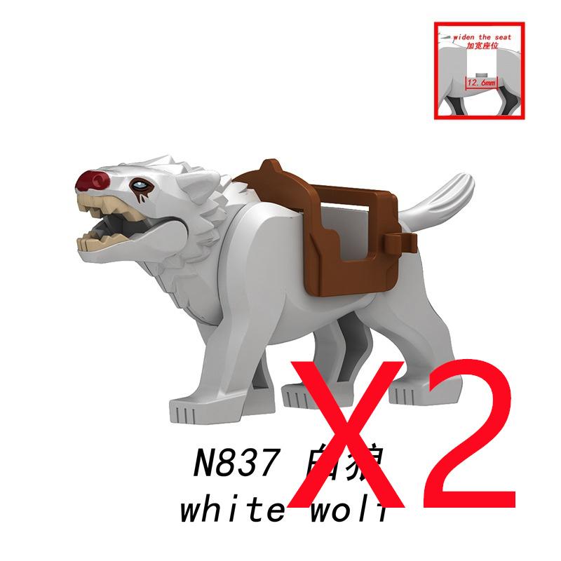 MOC Mediaeval Times Building Blocks Orc Mounts Wolf Flags Army Soldiers Character Accessories Bricks Animal Toys Gifts R064 DIY