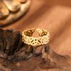 European and American jewelry ring fashion niche light luxury opening hollow finger ring stainless steel ring