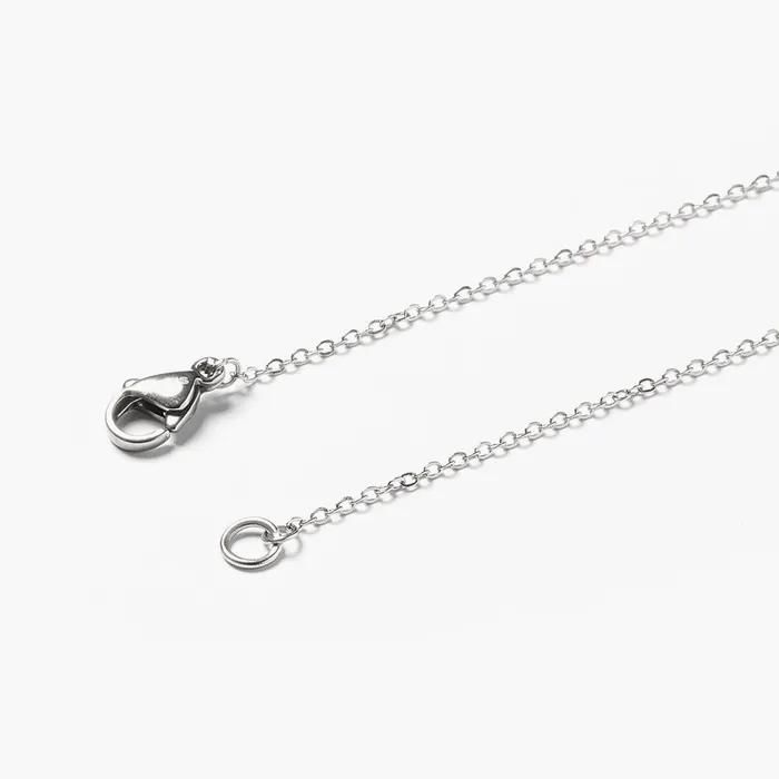 Mini Rhombus Pendant Slim Chain Necklace (C2503-AN941_SV)