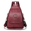 Soft Leather Backpack Women's Commuter Backpack Flip Multi-Functional Shoulder Bag