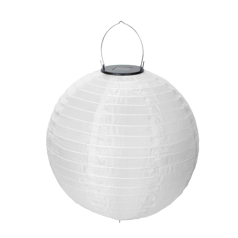 8 inch Waterproof Solar Chinese Lantern Nylon Hanging Lamp Outdoor Festival Wedding Birthday Party Decorations Light