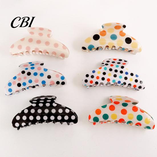 Hair Clip Large Strong Grip Clip, Dot Print Claw, Portable Scalp Friendly Accessory for Thick Updos Half-Tied Hairstyles Pattern