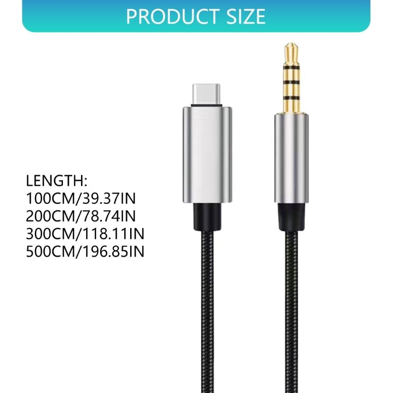 Type C To 3.5mm Auditory Cable With Advanced Chip Decoding For Multipe Syetems Auditory Adapter Line Car Auditory Cord