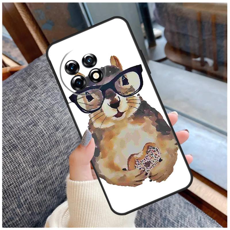 Cartoon Animal Squirrel Case For OnePlus 13R 13T 12R 10R 10T 15 13 12 11 10 9 Pro Nord 5 CE 2 3 4 Lite N20 N30 Coque