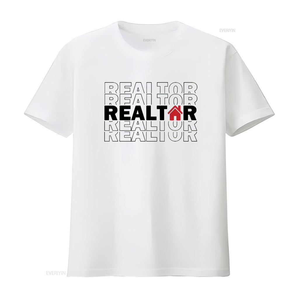 Womens Realtor SweaT T Shirt Real Estate Life Agent Investor New White Medium vintage Washed Versatile fashion designer clothes