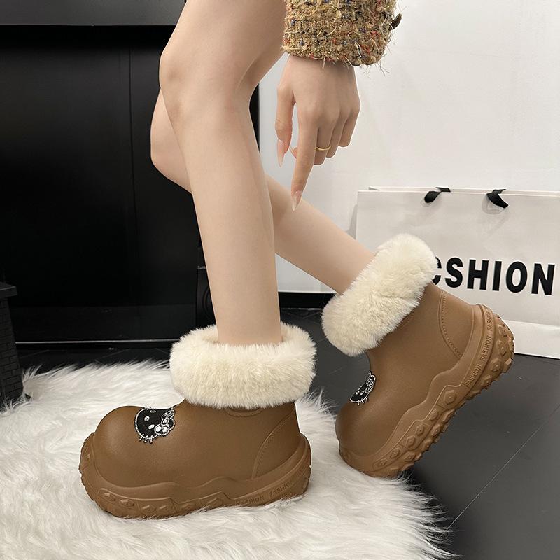 Women's thick-soled cute cartoon winter lightweight warm winter padded snow boots non-slip wear casual sneakers cotton boots