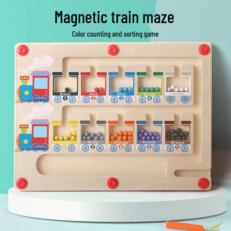 

Kids Magnetic Train Maze: Color Counting & Logic Puzzle for Early Learning