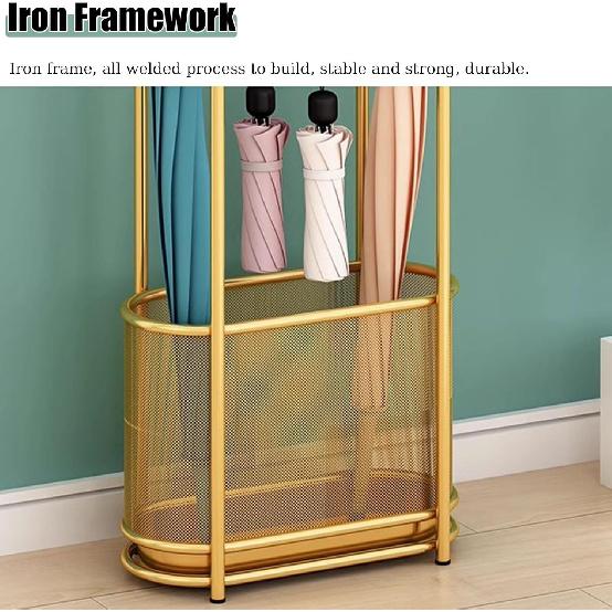 Modern Umbrella Holder, Large Capacity Space Saving Umbrellas Rack Stand with Drip Tray & 4 Non-Slip Mats,Standing Stable Umbrella Organizer, for