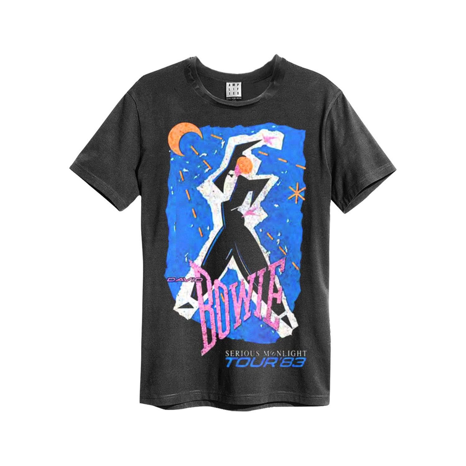 Amplified Unisex Adult Serious Moonlight David Bowie T-Shirt XL Charcoal XXL