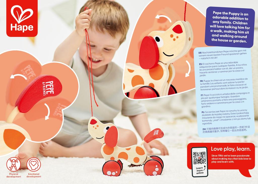 Hape Pepe the Puppy Pull Toy