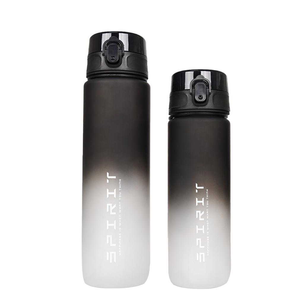 Water Bottle Gradual Change Matte Large Capacity Water Cup Elastic Cover Straw Cup 11OZ Portable Sports Kettle