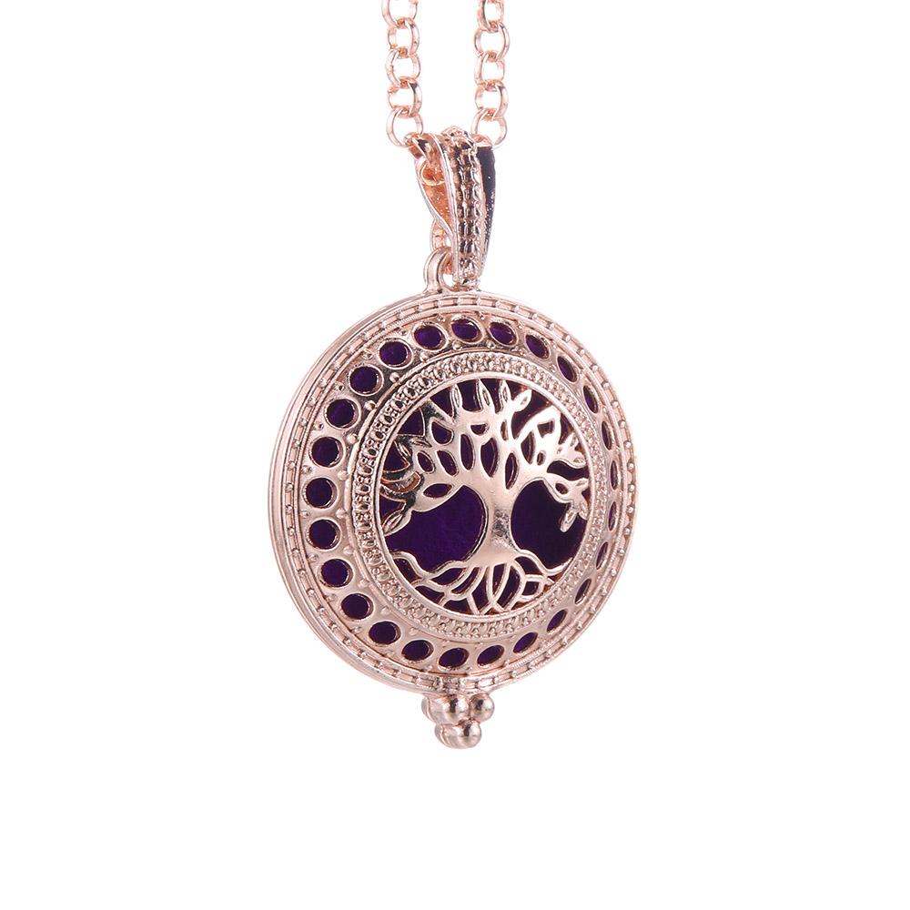Aromatherapy Necklace Tree of Life Diffuser Jewelry Vintage Open Locket Pendant Essential Oil Perfume Aroma Diffuser Necklace