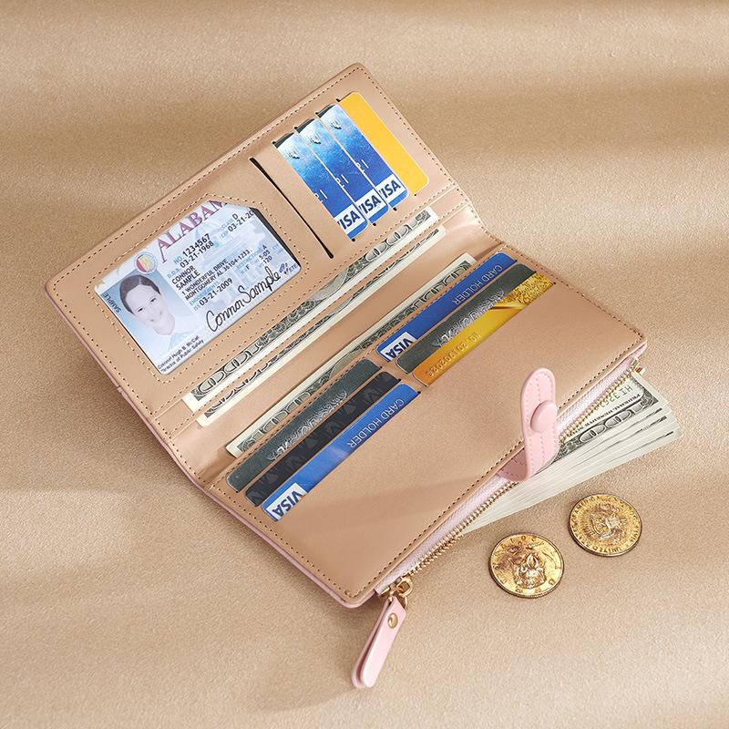 Damen Geldbörse Lang Modisch Reißverschluss Mehrere Fächer Münzfach